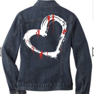 Dripping Heart Jean Jacket
